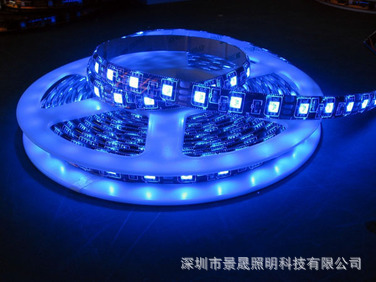 【批發(fā)庫存LED燈帶 柔性軟燈條 超亮led軟燈帶 60燈/M藍(lán)光】價(jià)格,廠家,圖片,LED燈帶/燈條/燈片,深圳市景晟照明科技-